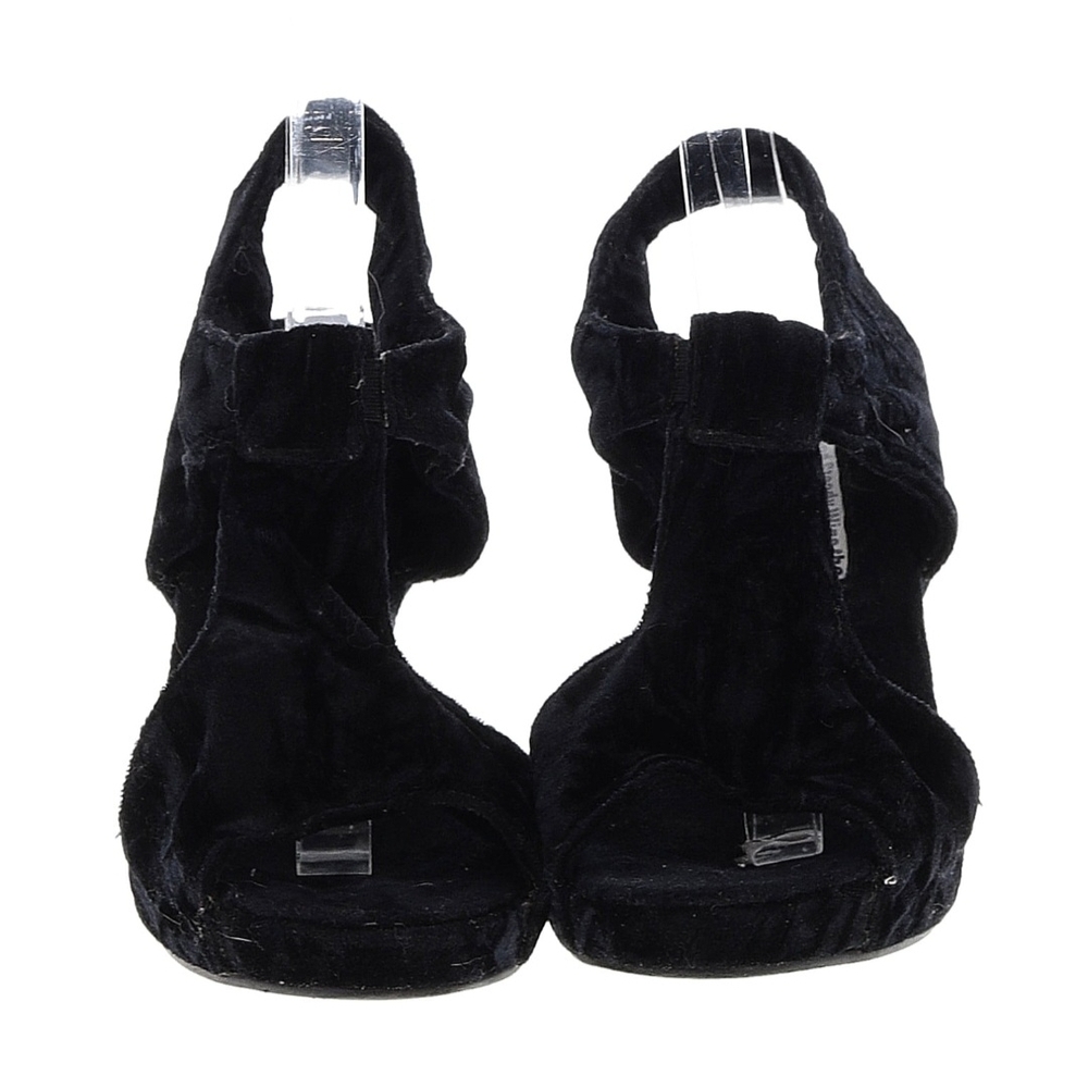 Black Velvet Slingback Sandals for Women